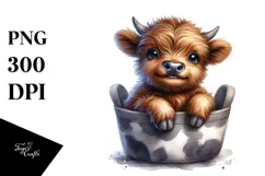 Adorable Smiling Baby Highland Cow Product Image 1