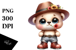 Proud Bear in Hat Clipart Art Product Image 1