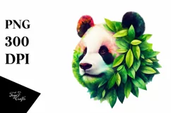 Vibrant Watercolor Panda, Transparent PNG Product Image 1