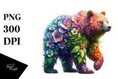Vibrant Watercolor Bear, Transparent PNG Product Image 3