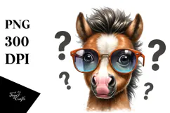 Goofy Horse Portrait | Sublimation | Clipart Product Image 1