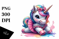 Baby Unicorn in Branle Dancer's Costume, Magical PNG Product Image 3