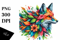 Vibrant Watercolor Fox, Transparent PNG Product Image 3