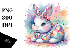 Diamond Bunny on Splashy Background PNG Product Image 1