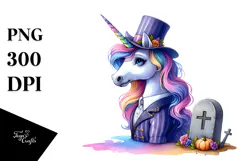 Cute Halloween Unicorn | Sublimation | Clipart Product Image 1