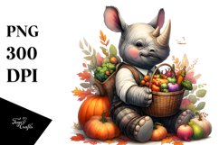 Quirky Baby Rhino Vegetables | Sublimation | Clipart Product Image 3