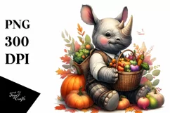 Quirky Baby Rhino Vegetables | Sublimation | Clipart Product Image 3