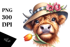 Smiling Highland Cow Clipart Product Image 1