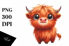Expressive Highland Cow with Goofy Smile PNG Product Image 1