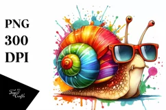 Colorful Snail Sunglasses Paint-Like Artistic Product Image 3