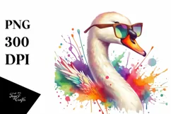 Colorful Swan Splash | Clipart Product Image 3