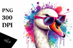 Colorful Swan Splash | Clipart Product Image 1