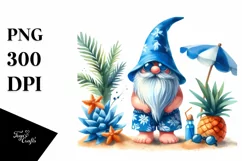 Vibrant Beach Gnome Beachwear | Sublimation | Clipart Product Image 1