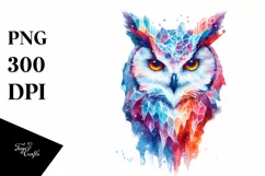 Quirky Ice Owl, Vibrant PNG Product Image 3