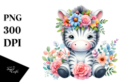 Pastel Zebra Flower Crown Product Image 1