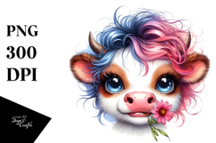 Sassy Cow with Bow and Tie, High-Quality PNG Product Image 1
