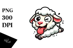 Silly Cartoon Lamb PNG Product Image 1