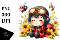 Colorful Sleeping Baby Ladybug Product Image 1