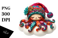 Vibrant Moonlight Octopus Clipart Product Image 4