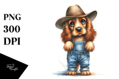 Cocker Spaniel Farm Jeans Caricature Product Image 1