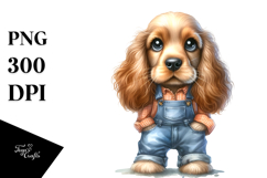 Cocker Spaniel Farm Jeans Caricature Product Image 1