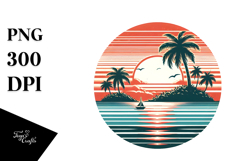 Retro Island Sunset Clipart Tshirt, 20 oz Tumbler Product Image 1
