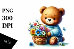 Quirky Baby Bear Painting PNG Product Image 1