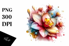 Glossy Narcissus in Watercolor Splash | Sublimation | Product Image 3