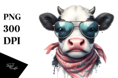 Funny Baby Cow with Sunglasses, High Quality PNG Product Image 1
