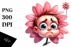 Funny Baby Face Expressive Flower PNG Product Image 3