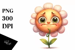 Funny Baby Face Expressive Flower PNG Product Image 1
