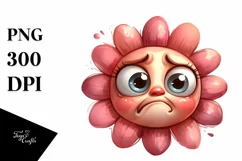 Funny Baby Face Expressive Flower PNG Product Image 3