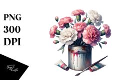 Watercolor Large Carnation Can Clipart Product Image 3