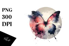 Modern Splashes Butterfly Watercolor Digital Art Product Image 1