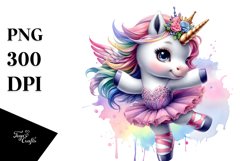 Colorful Baby Unicorn in Dancer&#039;s Outfit, PNG Product Image 1