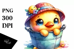 Colorful Brownish Plush Duck Cuddling Clipart Product Image 3