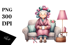 Old Lady Mug Sofa | Sublimation | Clipart Product Image 1