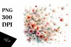 Tumbling Petals in Watercolor | Sublimation | Clipart Product Image 1