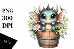 Cute Baby Dragon with Big Eyes PNG Product Image 1