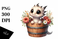 Cute Baby Dragon with Big Eyes PNG Product Image 1