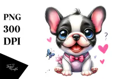 Happy French Bulldog PNG Product Image 1