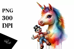 Baby Unicorn with Ventriloquist Dummy PNG Product Image 1