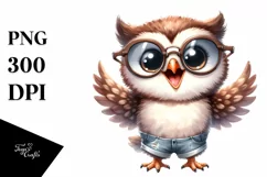 Excited Goofy Owl Sunglasses Clipart Product Image 3