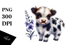 Cute Baby Highland Cow Lobelia Clipart Product Image 3