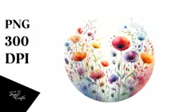 Colorful Watercolor Wild Flame Clipart Product Image 3