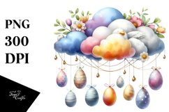 Easter Cloud with Hanging Eggs PNG Product Image 1