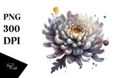 Glossy Golden Chrysanthemum | Sublimation | Clipart Product Image 3
