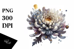 Glossy Golden Chrysanthemum | Sublimation | Clipart Product Image 3