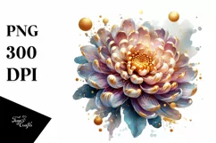Glossy Golden Chrysanthemum | Sublimation | Clipart Product Image 3