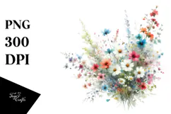 Colorful Wild Flowers Design, Transparent PNG Product Image 1